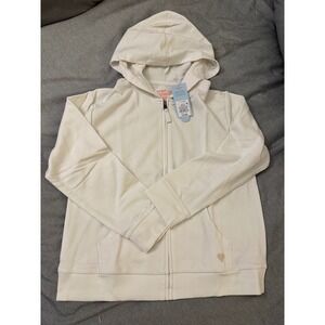 Cat Jack Girls Hoodie Zip Up White Heart Detail Size XXL 16 18